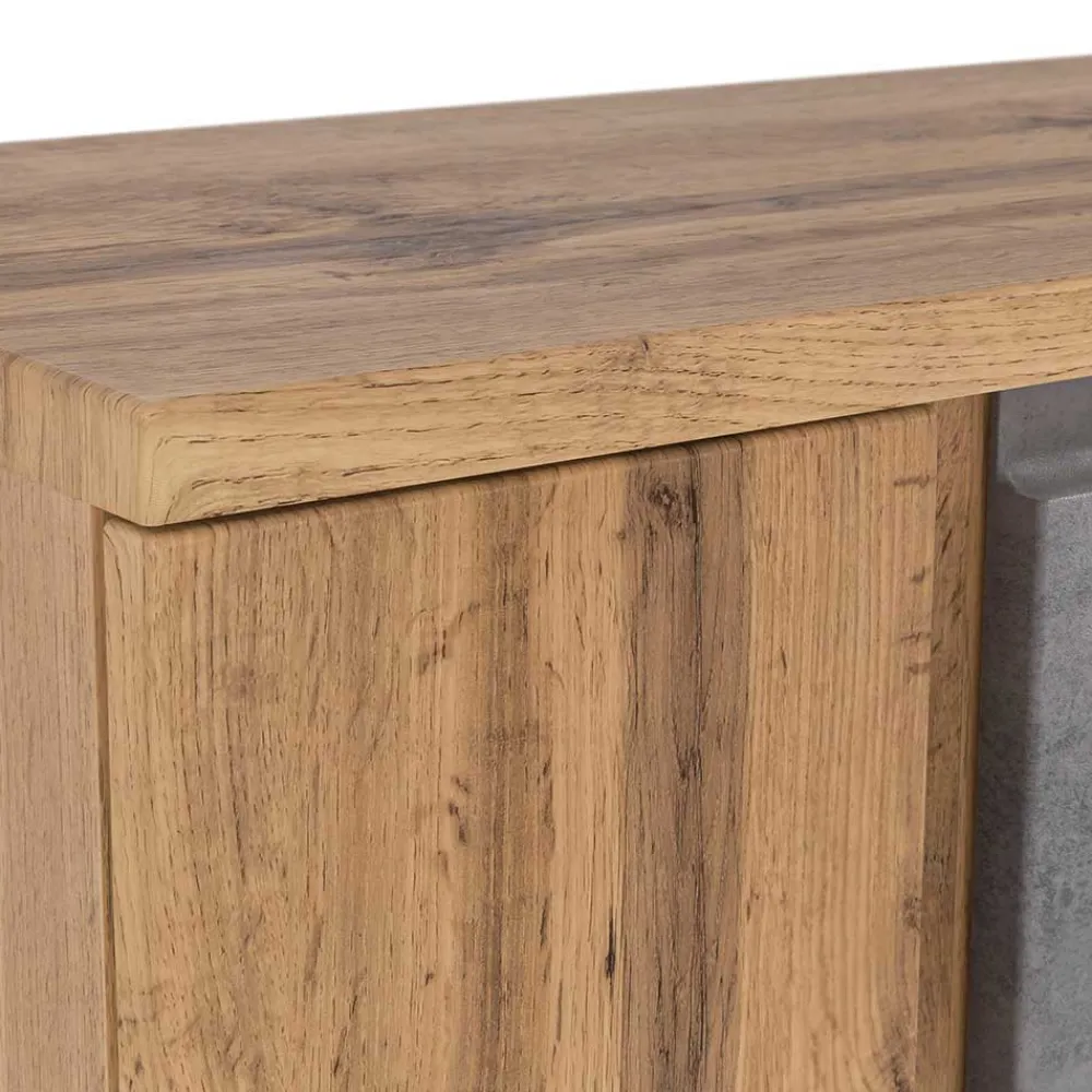 Wohnen Graue Möbel|Badschränke*Breiter Badhochschrank mit Doppeltür - Mia