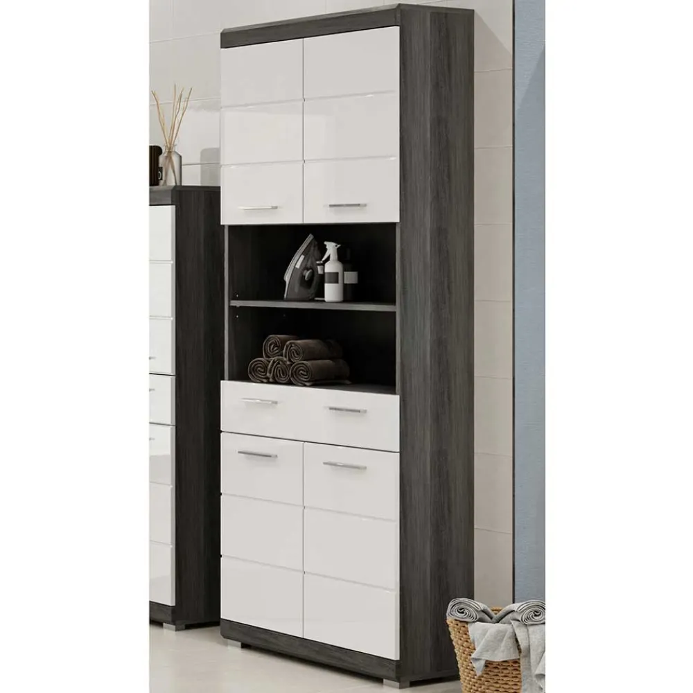 Wohnen Breiter Hochschrank fürs Bad 74x191x31 cm - Nancys