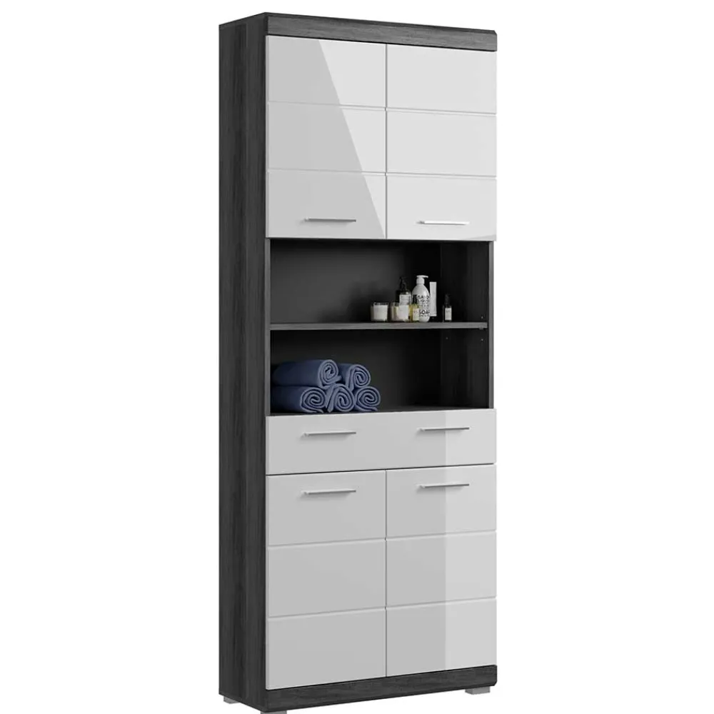 Wohnen Breiter Hochschrank fürs Bad 74x191x31 cm - Nancys