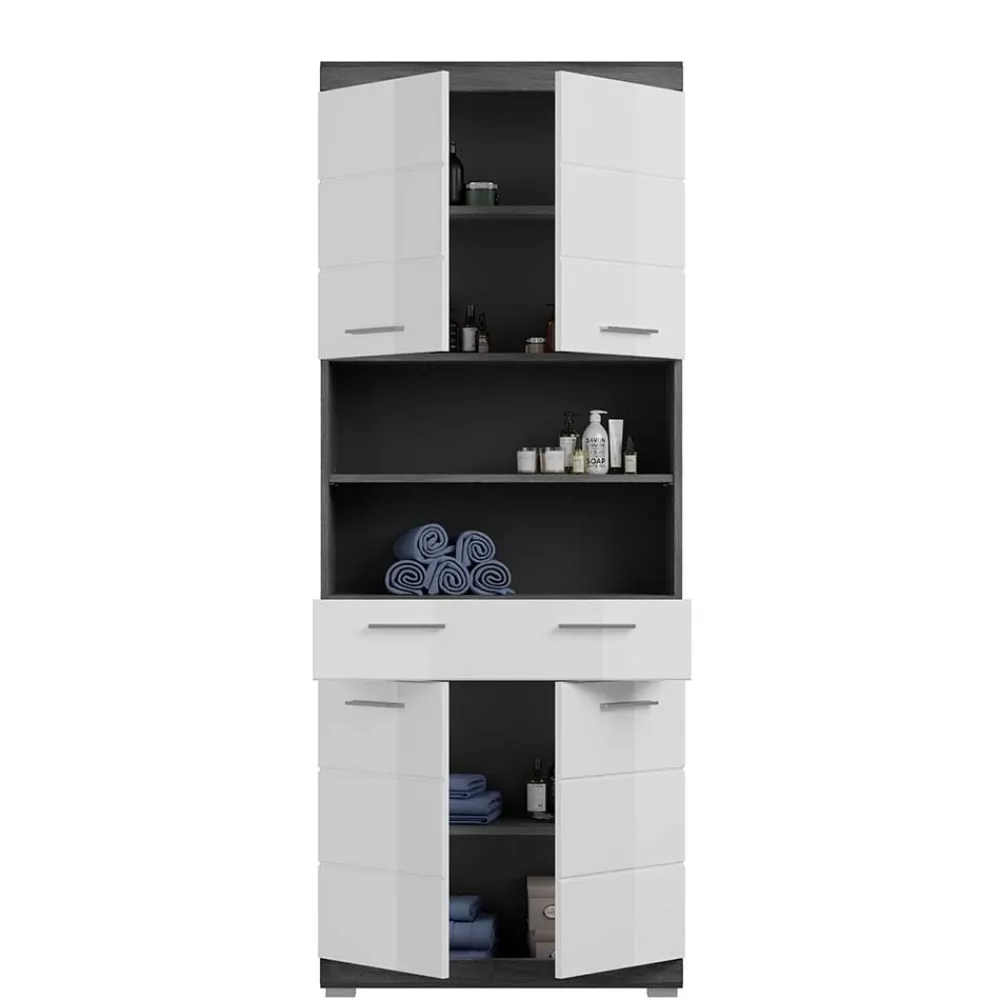 Wohnen Breiter Hochschrank fürs Bad 74x191x31 cm - Nancys