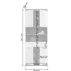 Wohnen Breiter Hochschrank fürs Bad 74x191x31 cm - Nancys