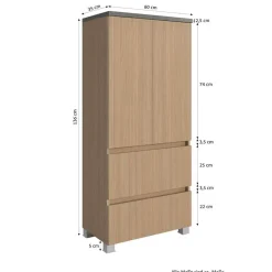 Wohnen Badschränke*Breiter Midi-Schrank fürs Badezimmer - Leitha