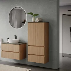 Wohnen Badschränke*Breiter Midi-Schrank fürs Badezimmer - Leitha