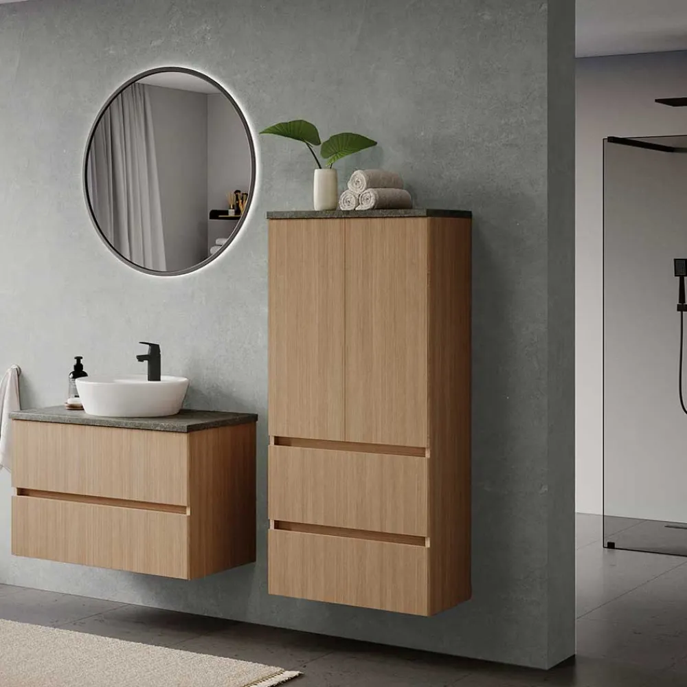 Wohnen Badschränke*Breiter Midi-Schrank fürs Badezimmer - Leitha