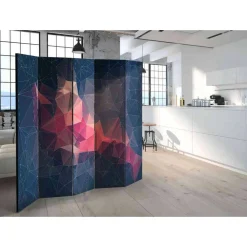 Wohnen Breiter Paravent mit Holzrahmen - Fidono