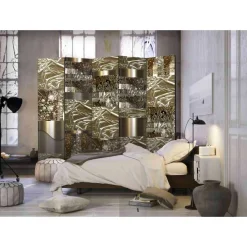 Wohnen Breiter Paravent mit Metallmuster - Yarah