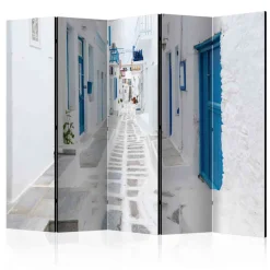 Wohnen Paravents|Wohnzimmer-Regale*Breiter Raumtrenner in Weiß & Blau - Malta