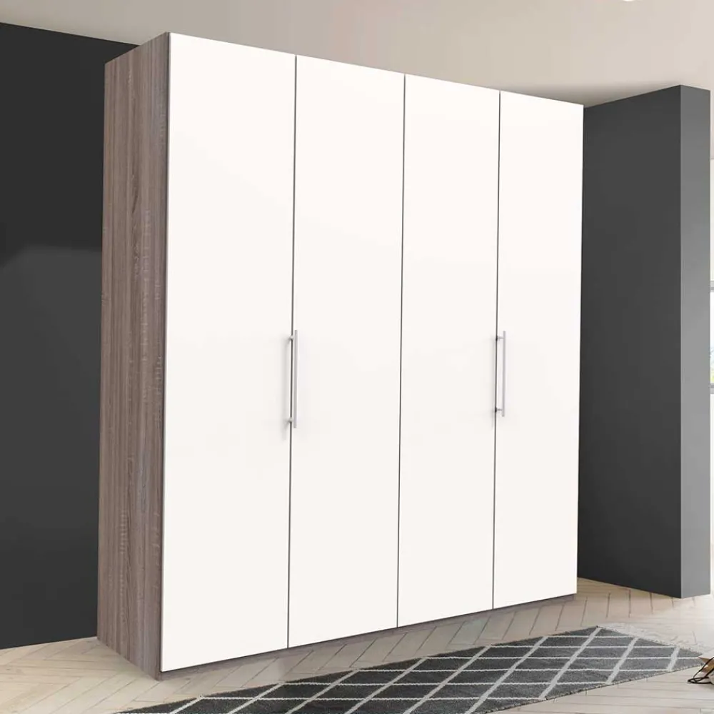 Wohnen Kleiderschränke|Kleiderschränke*Breiter Schlafzimmerschrank mit weißen Falttüren - Tivierto