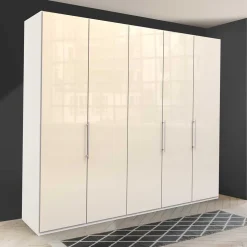 Wohnen Breiter Schlafzimmerschrank in Cremefarben - Zidarie