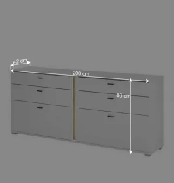 Wohnen Küchenschränke|Sideboards & Kommoden*Breites Sideboard mit LED Beleuchtung - Racelyn