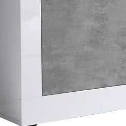 Wohnen Breites TV Board in Weiß HG & Betonoptik - Narandu