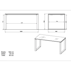 Wohnen Bürotische*Büro Arbeitstisch in Weiß mit Glas - Fidania