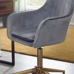 Wohnen Bürostühle*Büro Drehstuhl aus Samt in Grau - Horn