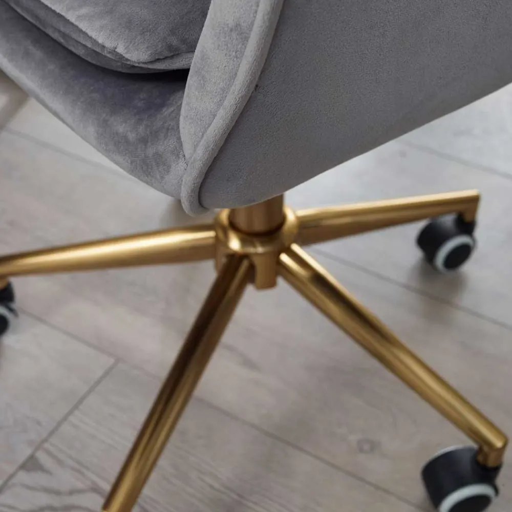 Wohnen Bürostühle*Büro Drehstuhl aus Samt in Grau - Horn