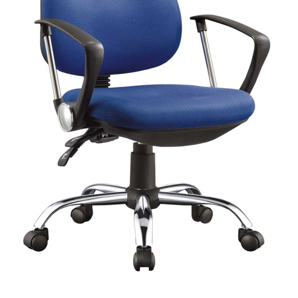 Wohnen Bürostühle*Büro Drehstuhl in Blau & Chrom - Kedany