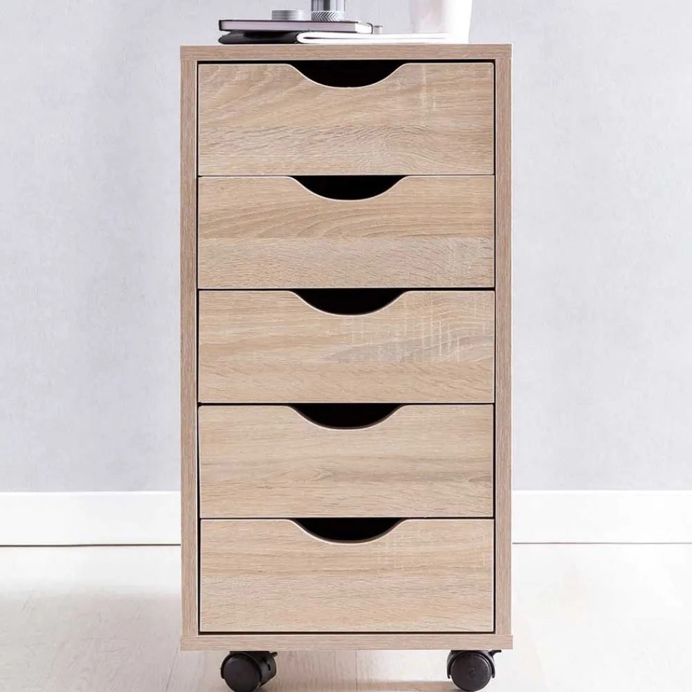 Wohnen Rollcontainer*Büro Rollcontainer mit fünf Schubladen - Mavricara