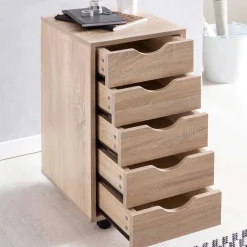 Wohnen Rollcontainer*Büro Rollcontainer mit fünf Schubladen - Mavricara