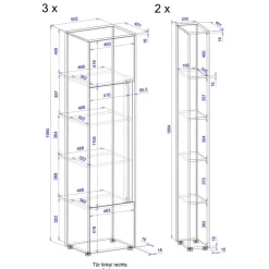 Wohnen Büro Schrank- und Regalwand Set - Ahilav (fünfteilig)