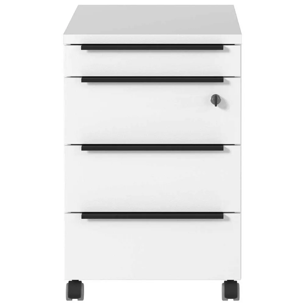 Wohnen Büro Schreibtisch Rollcontainer in Weiß - Sparkle