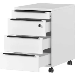 Wohnen Büro Schreibtisch Rollcontainer in Weiß - Sparkle