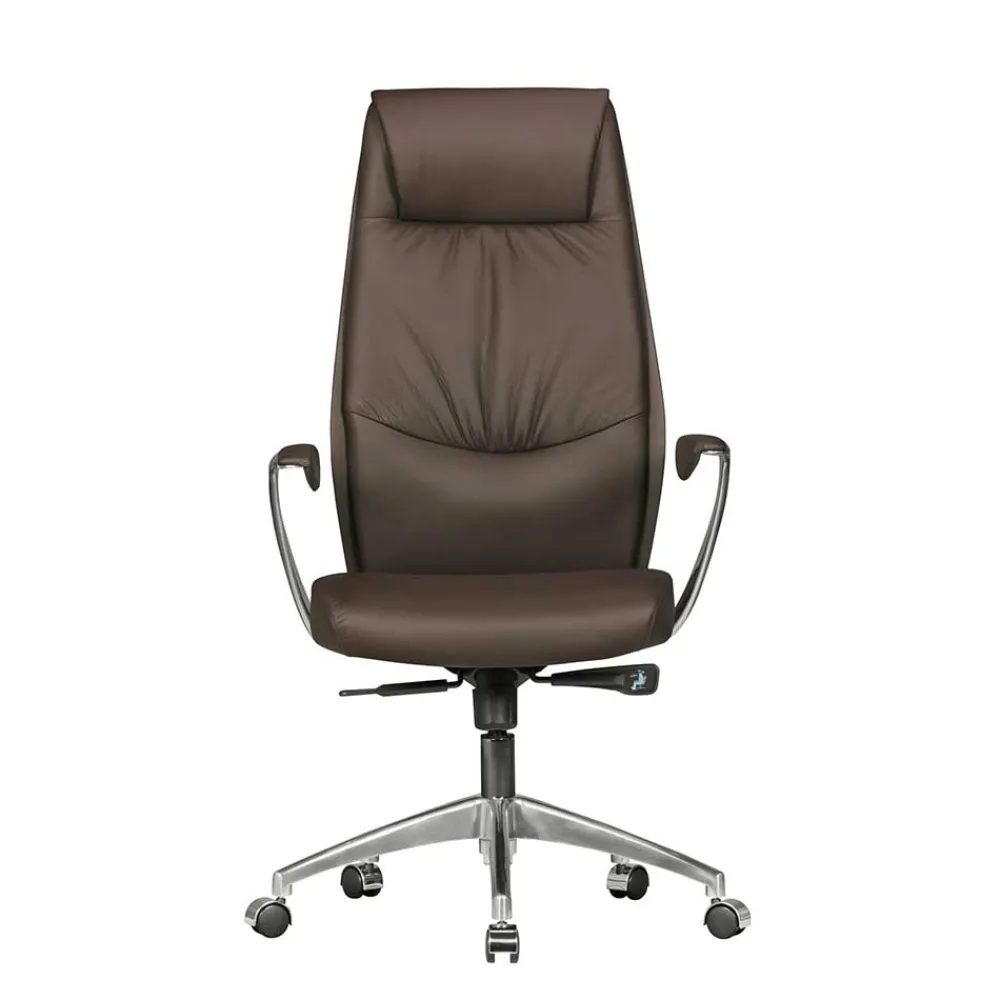 Wohnen Braune Möbel|Bürostühle*Büro Schreibtischsessel in Braun Leder - Mallavi
