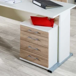 Wohnen Weiße Möbel|Rollcontainer*Büro Schubladen Container ohne Rollen - Garian