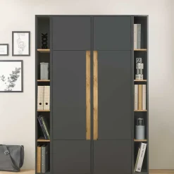 Wohnen Graue Möbel|Home Office Möbel*Büro Stauraum Möbel Schränke Regale - Ahilav (vierteilig)