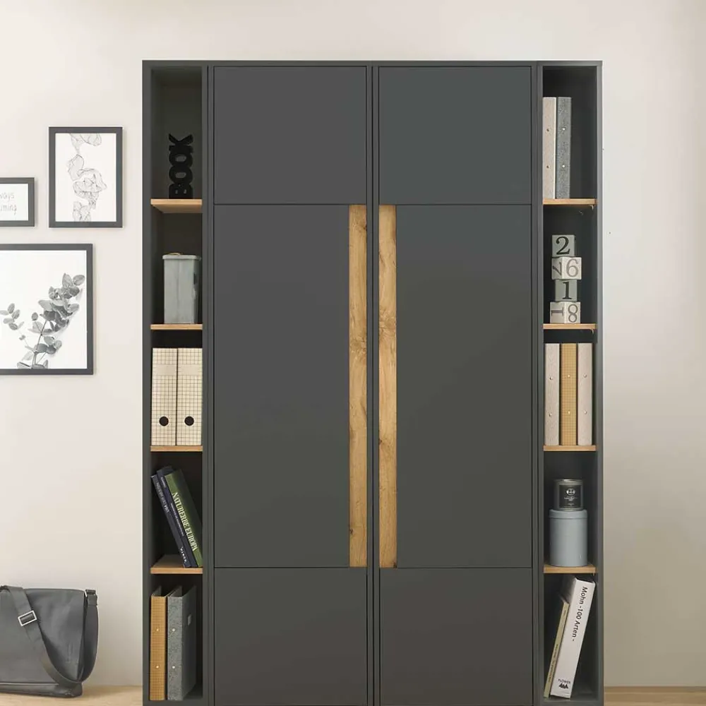 Wohnen Graue Möbel|Home Office Möbel*Büro Stauraum Möbel Schränke Regale - Ahilav (vierteilig)