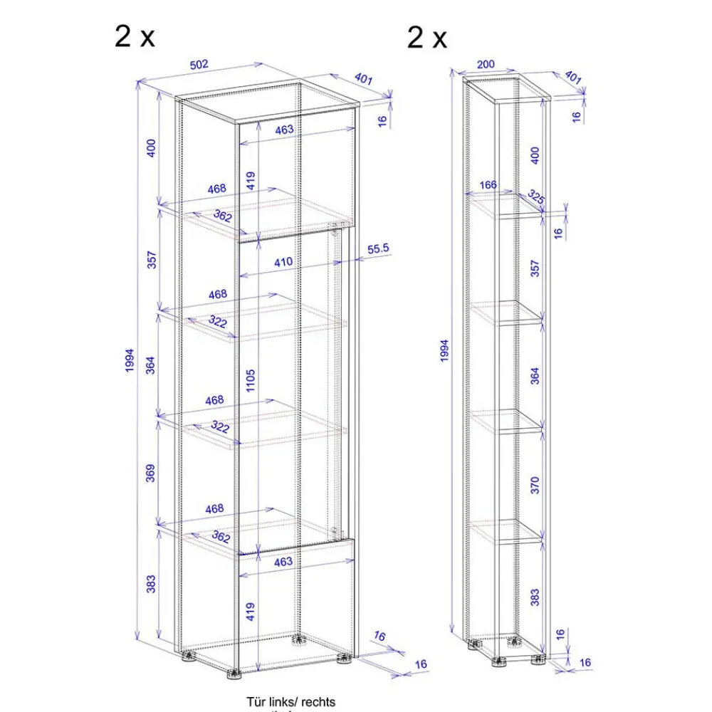 Wohnen Graue Möbel|Home Office Möbel*Büro Stauraum Möbel Schränke Regale - Ahilav (vierteilig)