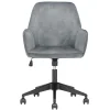 Wohnen Bürostühle*Büro Velours Drehstuhl in Grau auf Rollen - Rasmus