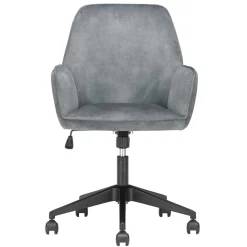 Wohnen Bürostühle*Büro Velours Drehstuhl in Grau auf Rollen - Rasmus
