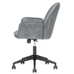 Wohnen Bürostühle*Büro Velours Drehstuhl in Grau auf Rollen - Rasmus