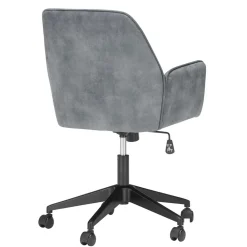 Wohnen Bürostühle*Büro Velours Drehstuhl in Grau auf Rollen - Rasmus