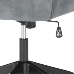 Wohnen Bürostühle*Büro Velours Drehstuhl in Grau auf Rollen - Rasmus