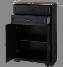 Wohnen Home Office Möbel|Büro Komplett*Büro Wohnwand im Landhaus Stil - Joe (dreiteilig)