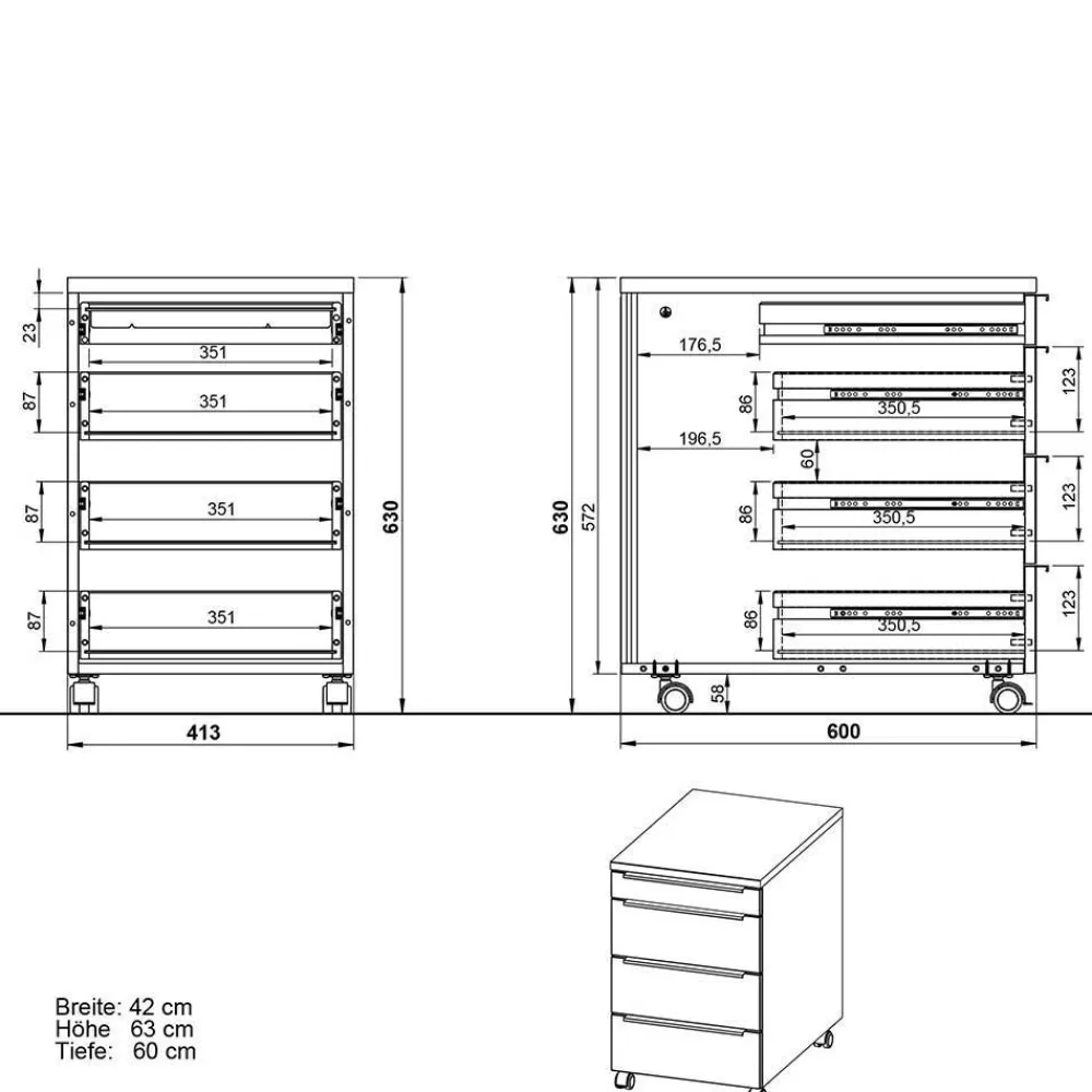 Wohnen Home Office Möbel|Büro Komplett*Büroeinrichtung Möbel Set - Tila (vierteilig)