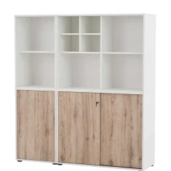 Wohnen Büroschrank in Weiß & Wildeiche Dekor - Laganzo