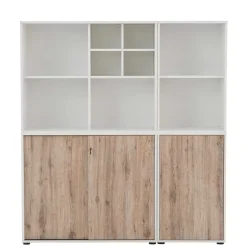 Wohnen Büroschrank in Weiß & Wildeiche Dekor - Laganzo