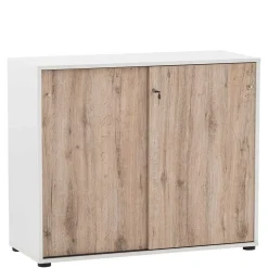 Wohnen Büroschrank in Weiß & Wildeiche Dekor - Laganzo