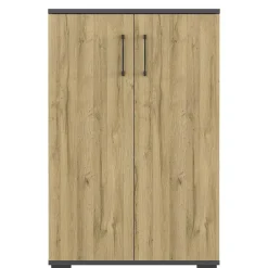 Wohnen Büroschränke*Büroschrank in Wildeiche NB & Dunkelgrau - Disgano I