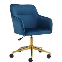 Wohnen Bürostühle*Bürostuhl in Blau mit Gold - Continento