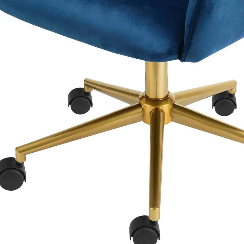 Wohnen Bürostühle*Bürostuhl in Blau mit Gold - Continento