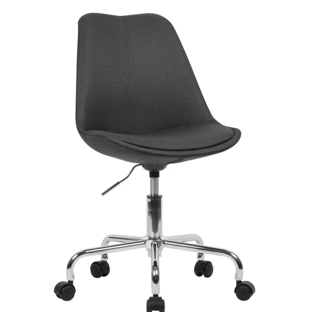 Wohnen Bürostuhl in Schwarz & Chrom - Durioso