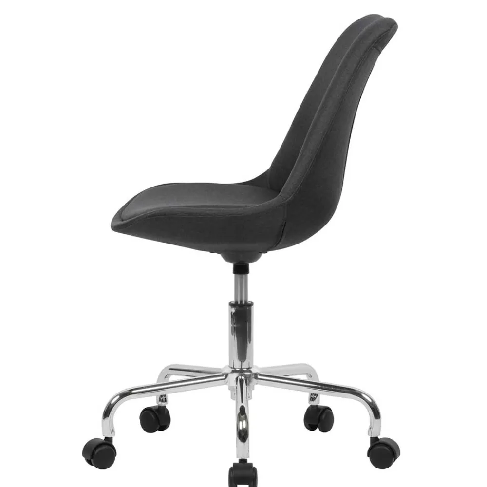 Wohnen Bürostuhl in Schwarz & Chrom - Durioso