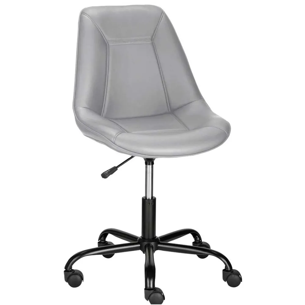 Wohnen Bürostuhl mit Schalensitz in Grau Kunstleder - Formation
