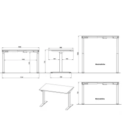 Wohnen Bürotisch elektrisch höhenverstellbar - Espnoz