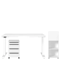 Wohnen Bürotisch Kombination in Weiß - Sparkle (dreiteilig)