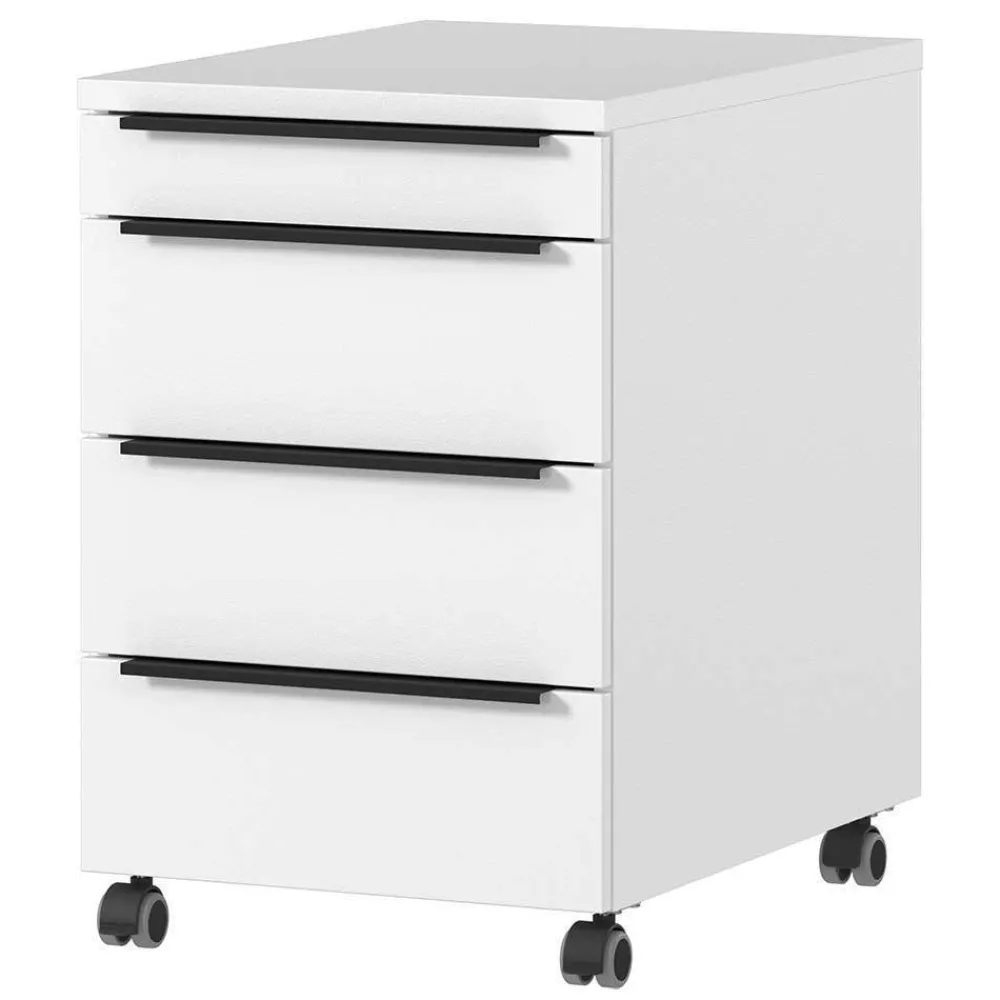 Wohnen Bürotisch Kombination in Weiß - Sparkle (dreiteilig)