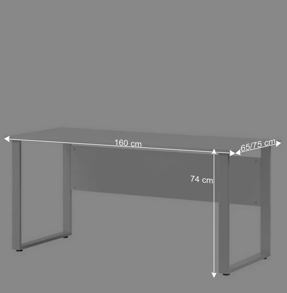 Wohnen Bürotische*Bürotisch Schreibtisch in Lichtgrau - Bowsla
