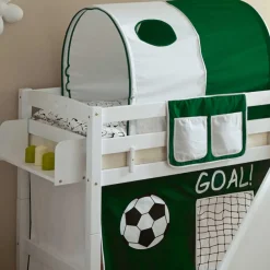 Kinder Wohnen Buche Fußball Hochbett mit Rutsche - Ballona